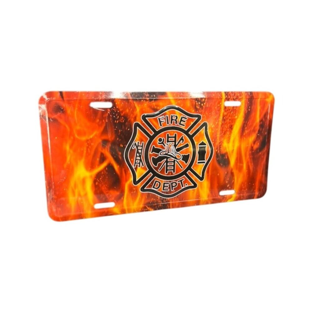Fire Department License Plate NIP Flames Auto Tag